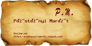 Pöstényi Marót névjegykártya